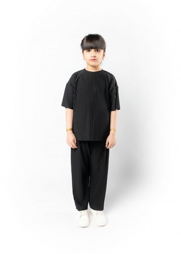 بنطلون واسع للأطفال للجنسين اسود