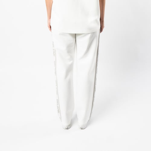 بنطلون اوف وايت مستقيم الساق للجنسين مع حزام خصر و...