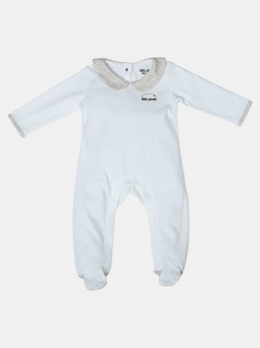 طقم بيبي اوف وايت. أربع قطع بأزرار خلفية