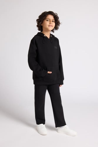 بنطلون كاجوال أوفرسايز للأطفال للجنسين - أسود