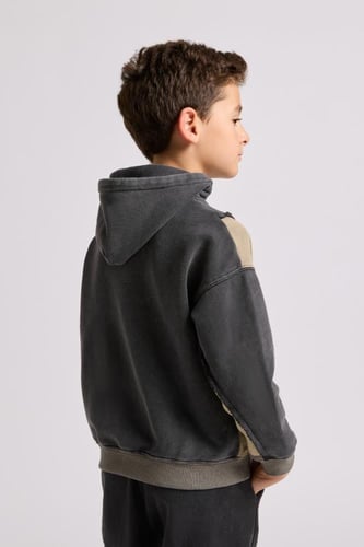 هودي بقصة واسعة ورقبة عالية بشعار سيلين للأطفال أس...