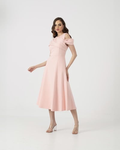 فستان زهري كلاسيكي