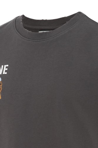 تيشيرت بقصة عادية للأطفال بشعار SELENE وتفصيل دب ج...