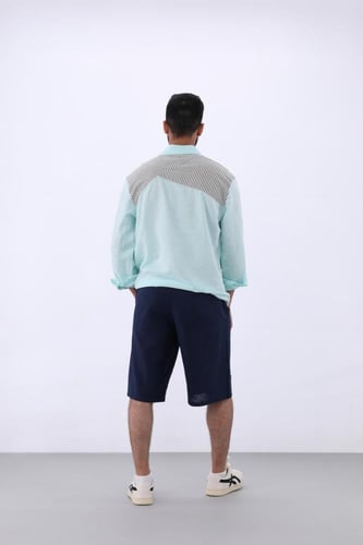 Linen Edge – قميص لينن بتصميم فريد وأسلوب جريء اخض...