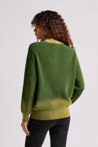 بلوفر Acid Wash للجنسين أخضر