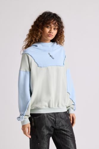 هودي بقصة واسعة ورقبة عالية بشعار سيلين للجنسين أز...