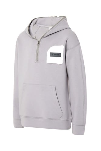 هودي بجيب أمامي أوفرسايز للأطفال للجنسين - رمادي