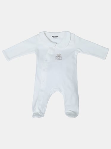 طقم بيبي اوف وايت أربع قطع بأزرار أمامية