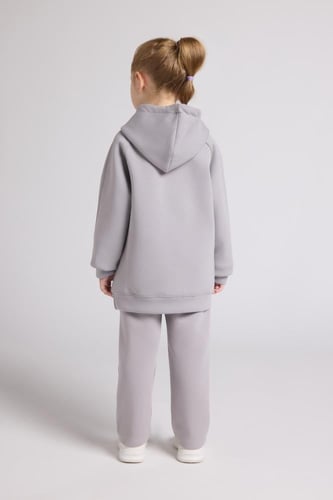 هودي كاجوال أوفرسايز للأطفال للجنسين - رمادي