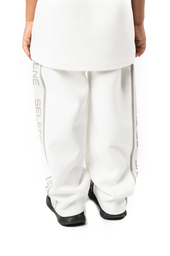 بنطلون اوف وايت بقصة مستقيمة للأطفال مع حزام خصر و...