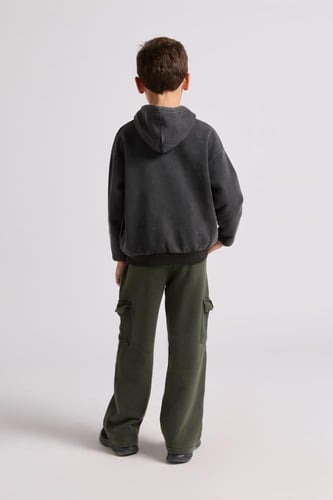 بنطلون Acid Wash Jogger للاطفال أخضر غامق