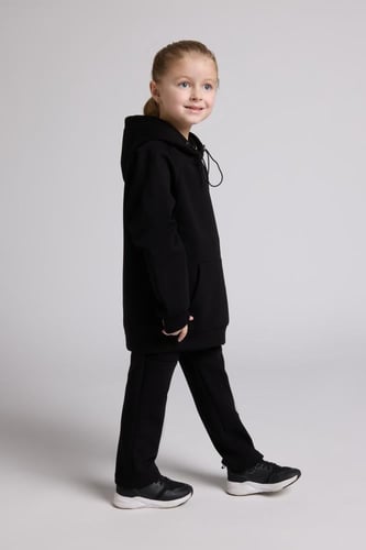 بنطلون كاجوال أوفرسايز للأطفال للجنسين - أسود