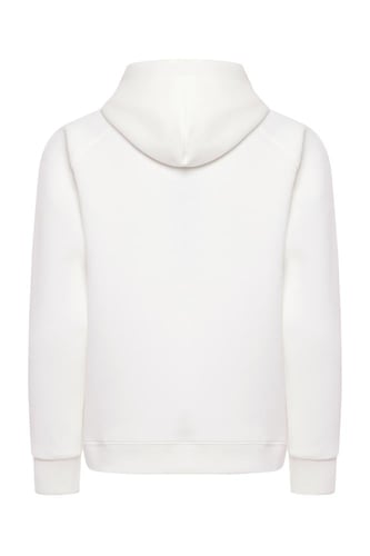 هودي أوفرسايز برباط للأطفال للجنسين - أوف وايت