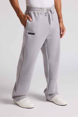 بنطلون جيرسيه مرن أوفرسايز للجنسين - رمادي