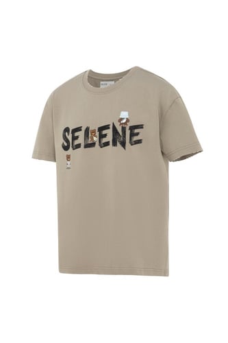 تيشيرت بقصة عادية للأطفال بشعار SELENE - زيتي