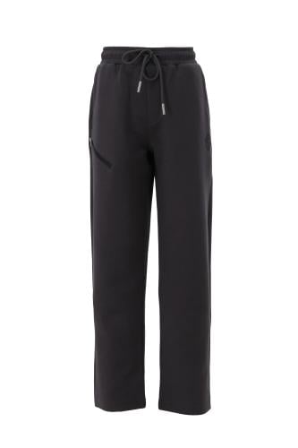 بنطال بقصة كلاسيكية من القطن للجنسين - رمادي غامق