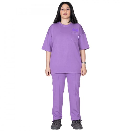 بنطلون سيلين بقصة واسعة (بنفسجي)