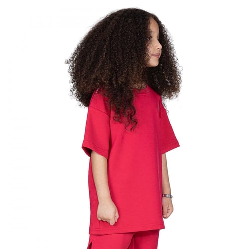 تيشيرت بشعار سيلين من الخلف للأطفال (احمر)