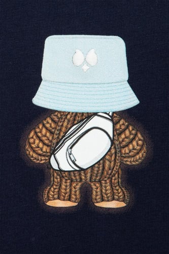 تيشيرت بقصة عادية للأطفال بطباعة ثلاثية دببة كرتون...