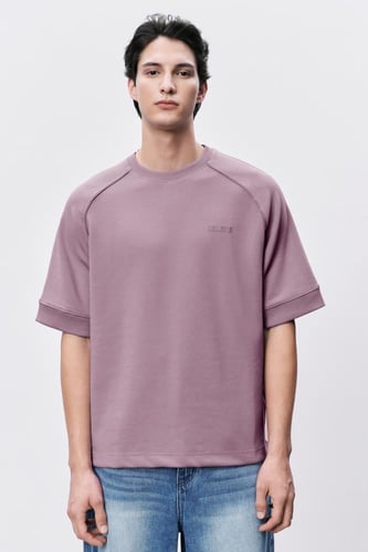 تيشيرت إنترلوك بنفسجي للجنسين