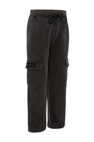 بنطلون Acid Wash Jogger للاطفال أسود