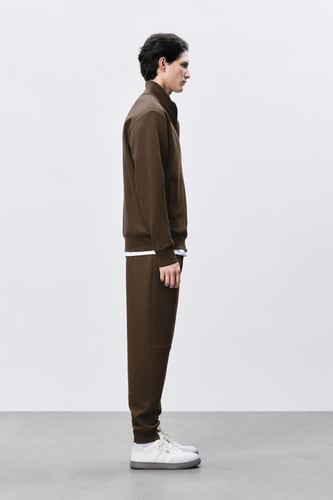 جاكت رجالي إنترلوك أخضر زيتي