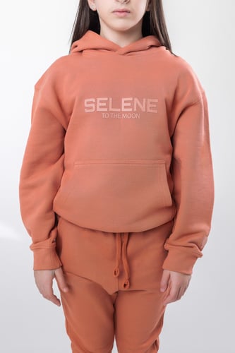 هودي إلى القمر للأطفال وردي داكن