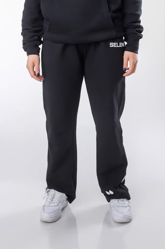 بنطلون سيلين واسع أسود