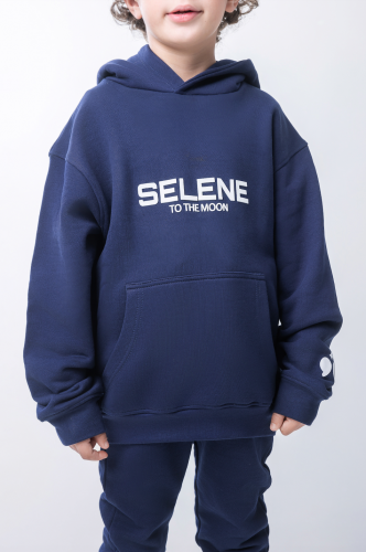 هودي إلى القمر للأطفال أزرق داكن