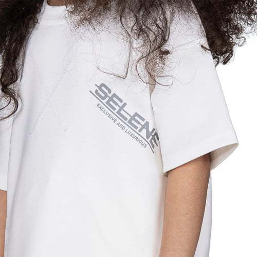 تيشيرت بشعار سيلين من الأمام للأطفال (اوف وايت)