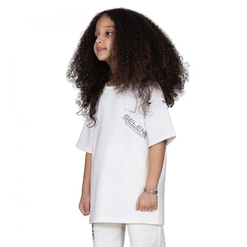 تيشيرت بشعار سيلين من الأمام للأطفال (اوف وايت)