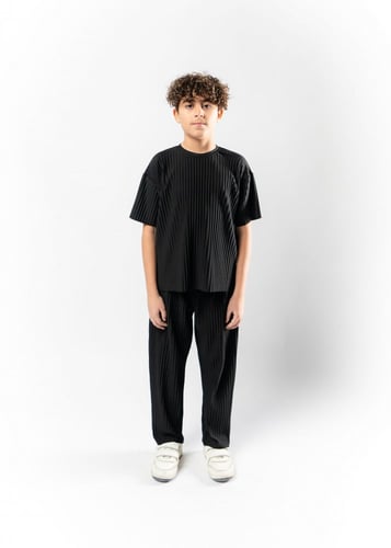 بنطلون واسع للأطفال للجنسين اسود