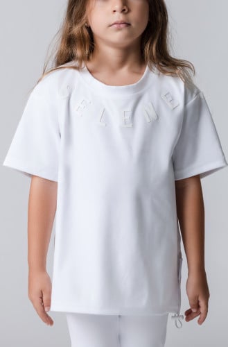 تيشيرت أواي للأطفال بقصة مريحة أبيض