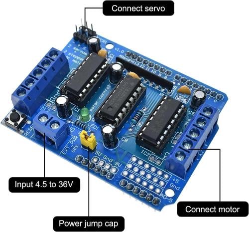درع متحكم المحركات L293D