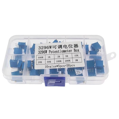 مجموعة 50 قطعة مقاومات متغيرة دقيقة 10 قيم مختلفة...