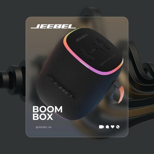 سماعة بلوتوث محمولة Jeebel Boom Box X920 بإضاءة LE...