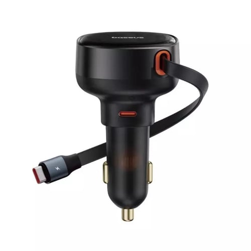 بيسوس - شاحن سيارة Enjoyment Pro قابل للسحب مع كيب...