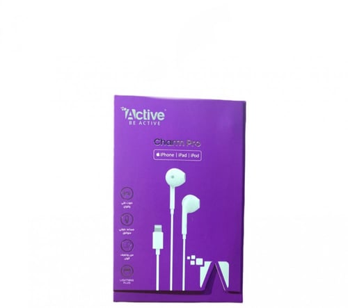 سماعات ايفون معتمدة - شارم برو - ابيض- ضمان سنتين