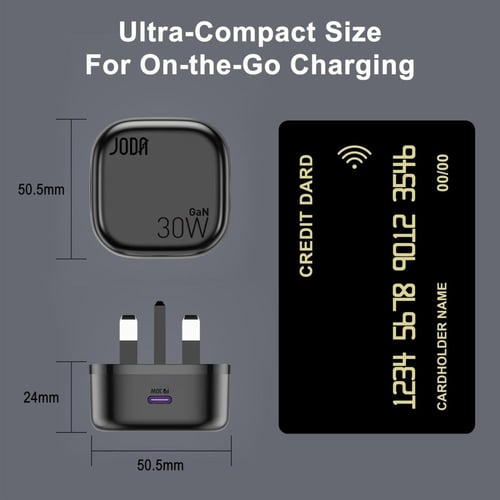 جودا - شاحن جداري VoltPod 30 USB-C GaN بقوة 30W -...
