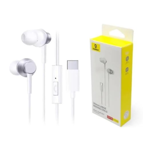 بيسوس - CZ11 سماعة اذن سلكية بمنفذ Type-C - ابيض