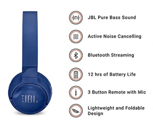 سماعه رأس سلكيه JBL TUNE 500 متعددة الالوان