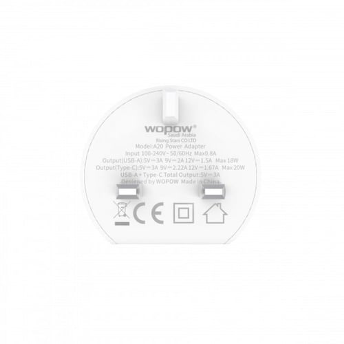 ووبو ،شاحن جداري منفذين صغير بقوة 20 واط