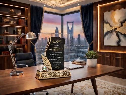 درع إكريلك كبير فاخر جداً مع غطاء من الإكريليك 001