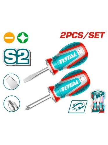 طقم مفكات قصيرة من توتال 2 قطع TKSDS2226