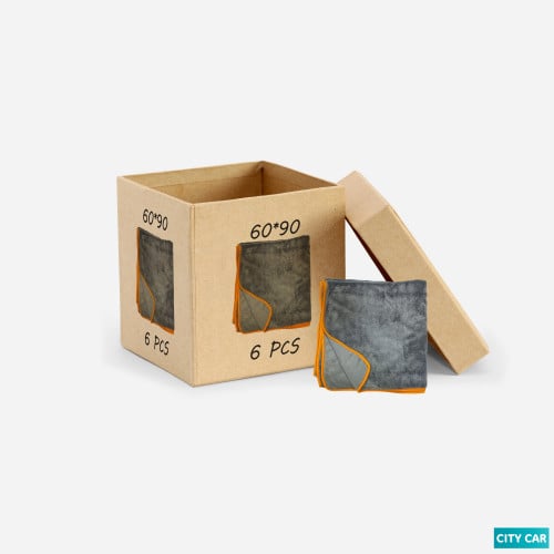 6حبات - منشفة - فوطة سحب وجه لتجفيف السيارة 90*60...