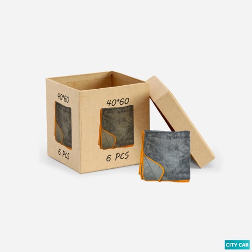 6حبات - منشفة - فوطة سحب وجهين لتجفيف السيارة 60*4...