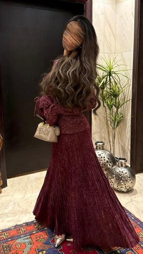 طقم تريكو عنابي