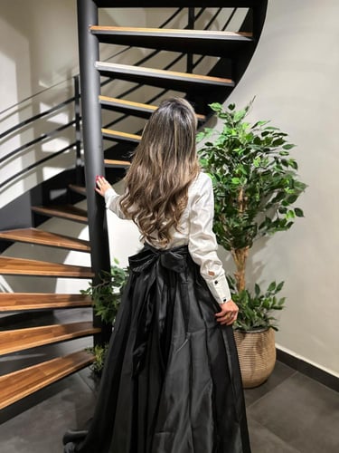 فستان تفتة مع حزام