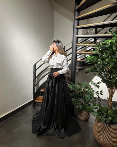 فستان تفتة مع حزام