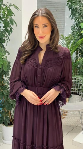 فستان شيفون برغندي